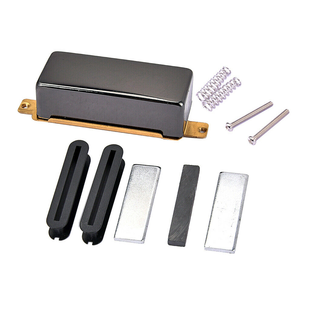 DIY Electric Guitar Humbucker Pickup Kits Brass Cover+Baseplate+Bar Magnet