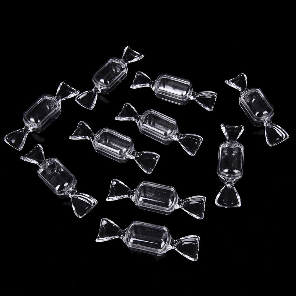 10x Transparent Clear Plastic Sweet Shaped Candy Boxes Case Storage Container TL