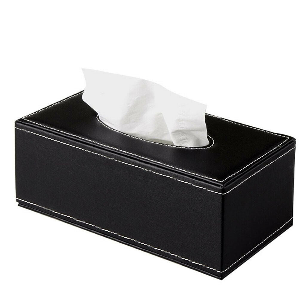 Pu Leather Tissue Box Cover Holder Decorative Vanity Countertops Tables