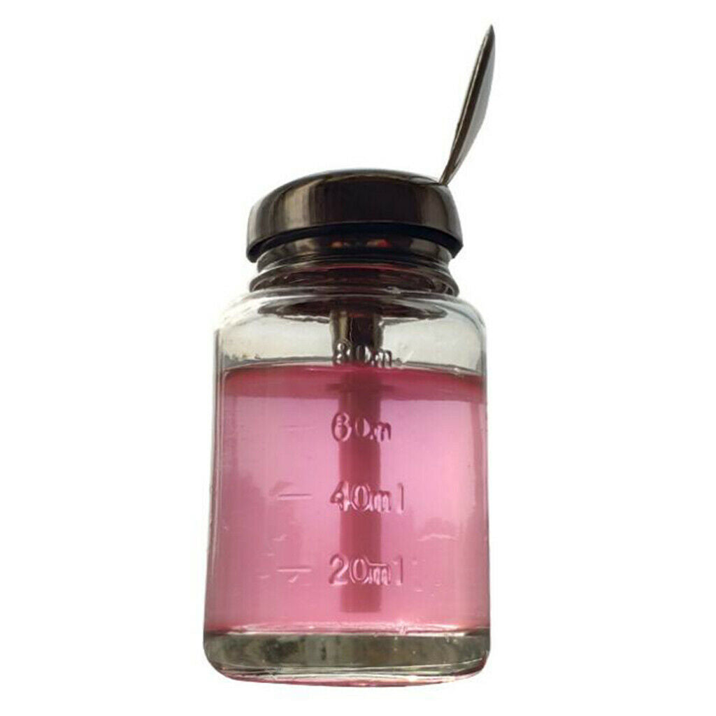Pack of 4 80ml Empty Push Down Press Bottles Alcohol Acetone Dispenser Vials