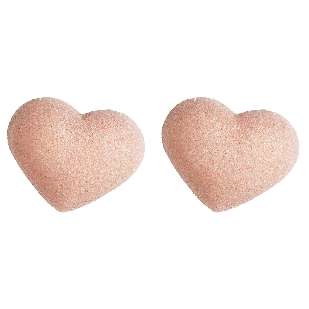 2X Konjac Cleaning Sponges Puffs Exfoliating Facial Sponges Cherry Powder