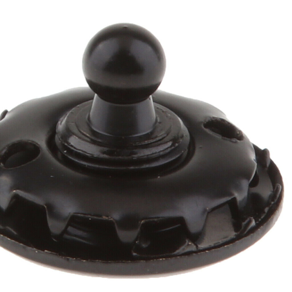 Boat Canvas Snaps Button Fastener Cap,  3/8" Diameter, Black Chrome