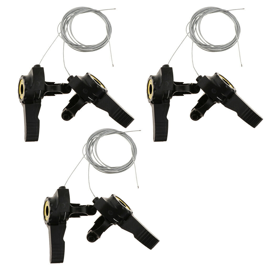 3Pcs Premium Thumb Shifter 15S/18S/21S Solid Derailleur Cable Components