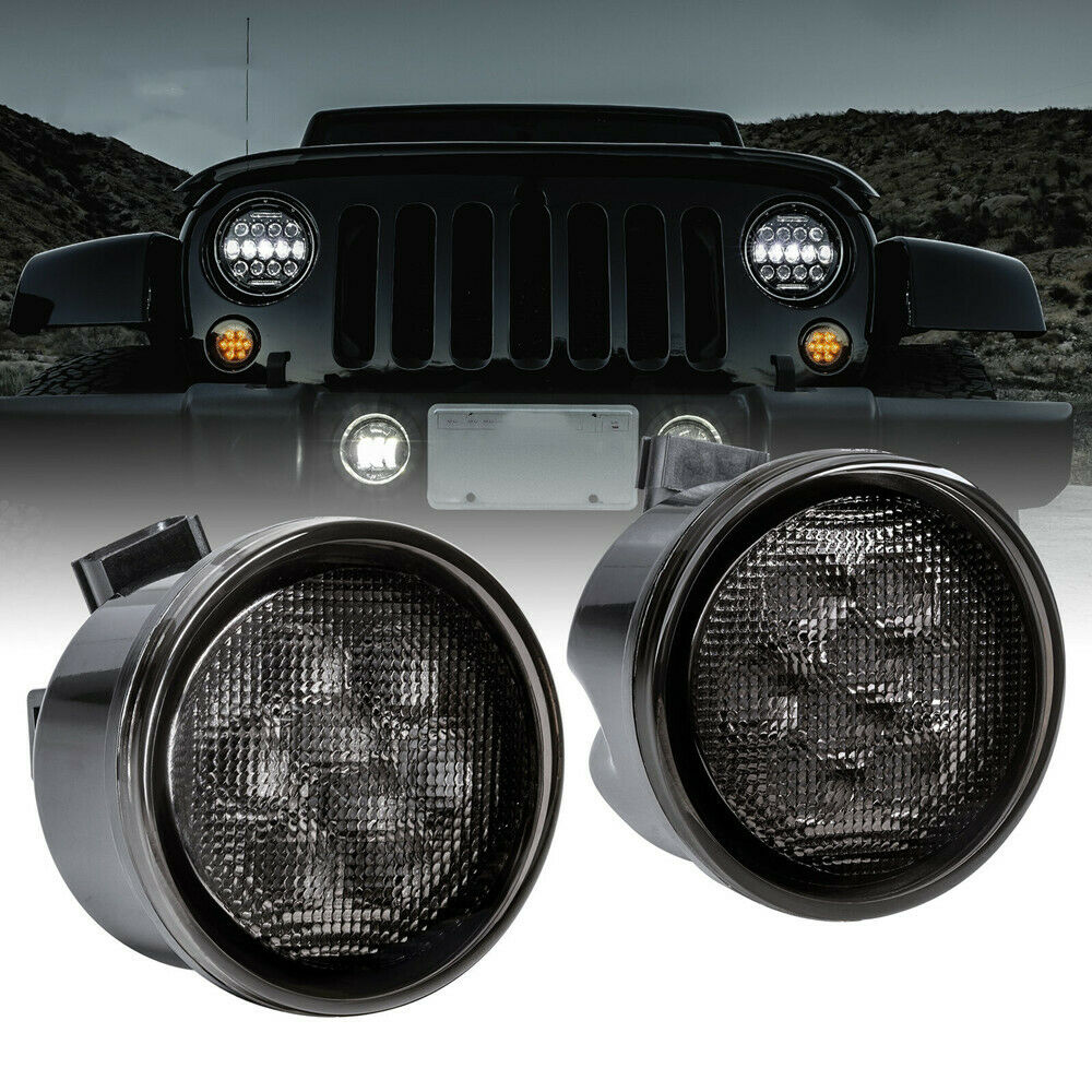 For Jeep Wrangler JK JKU 2007-2017 JK LED Turn Signal Lights Smoked Lens Amber