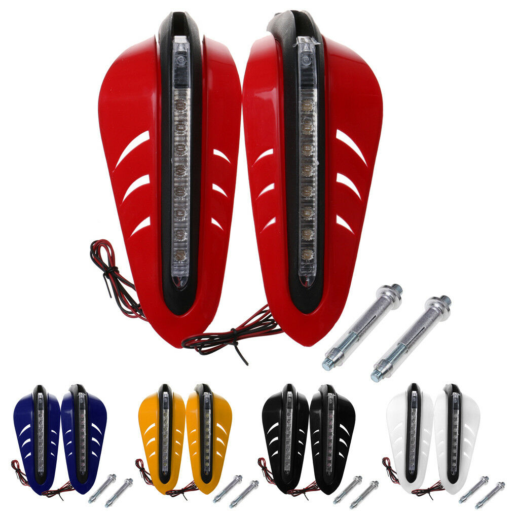 7/8" Dirtbike ATV Motorcycle Brush Bar Hand Guard Handguard LED Light White