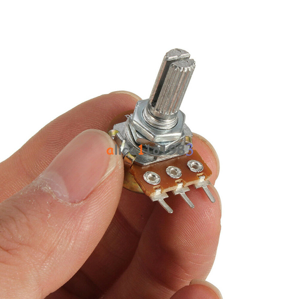 5PCS 5K Ohm B5K Knurled Shaft Linear Rotary Taper Potentiometer