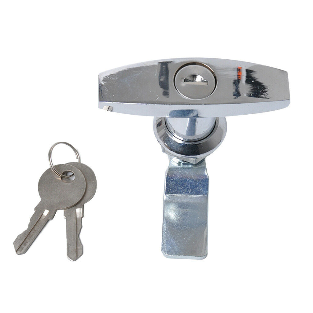 2x Safe Garage Door Opener "T" Handle Tool Latch w/ 2 Keys for Caravans&Trailers