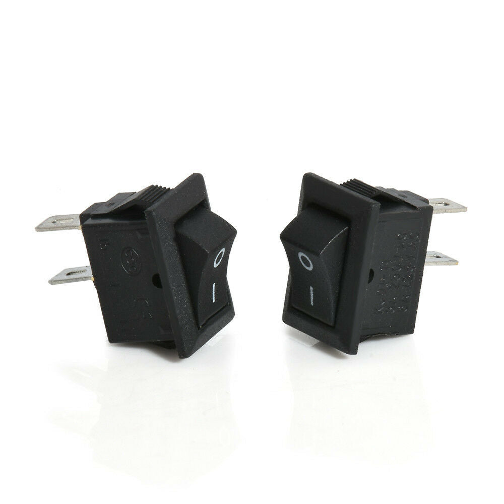 10PCS Black 2 Pin 12V Car Boat Round Dot Light ON/OFF Rocker Toggle Switch Tool