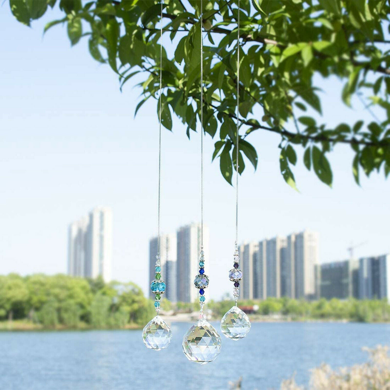 Hanging Clear Crystal Lighting Ball Prisms Pendant Curtain Chandelier Decor 30mm