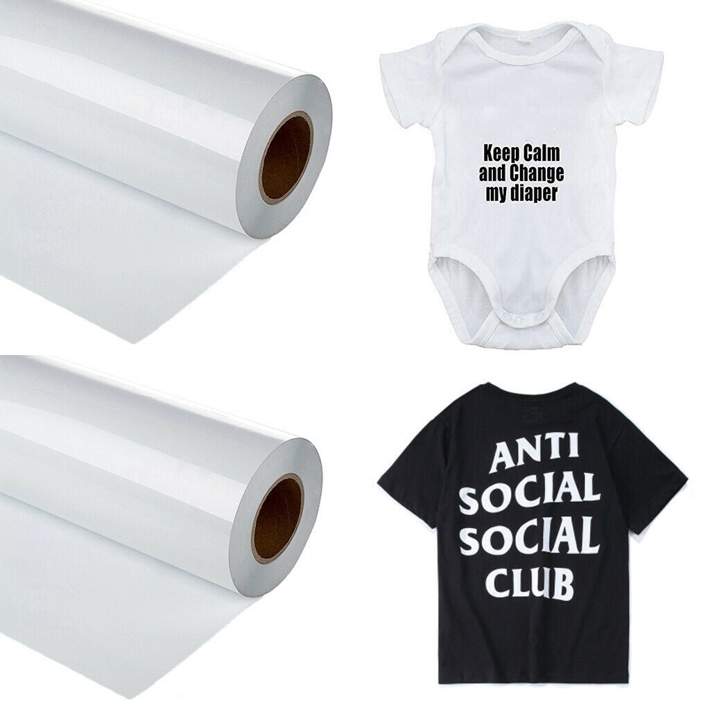 2Pcs 30cm Printable Heat Transfer Vinyl Iron On Roll for T Shirts Crafts