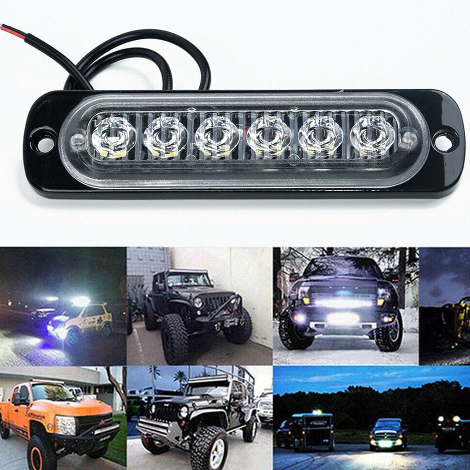 12/24V 6LED Work Lights Bar Spot Driving Lamp Offroad Car Truck SUV
