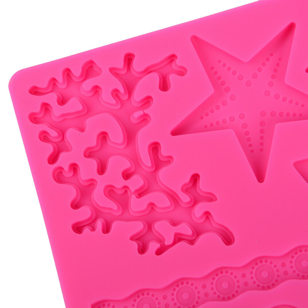 Sealife Shape Fondant Mold Silicone Shell Conch Wave Cake Mold DIY Paste Dec TL