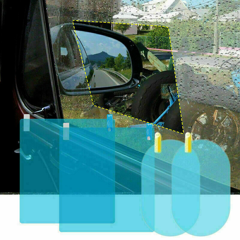 4 Pc Car Rearview Mirror Rainproof Anti-fog Stickers Protective Film Rain Shield