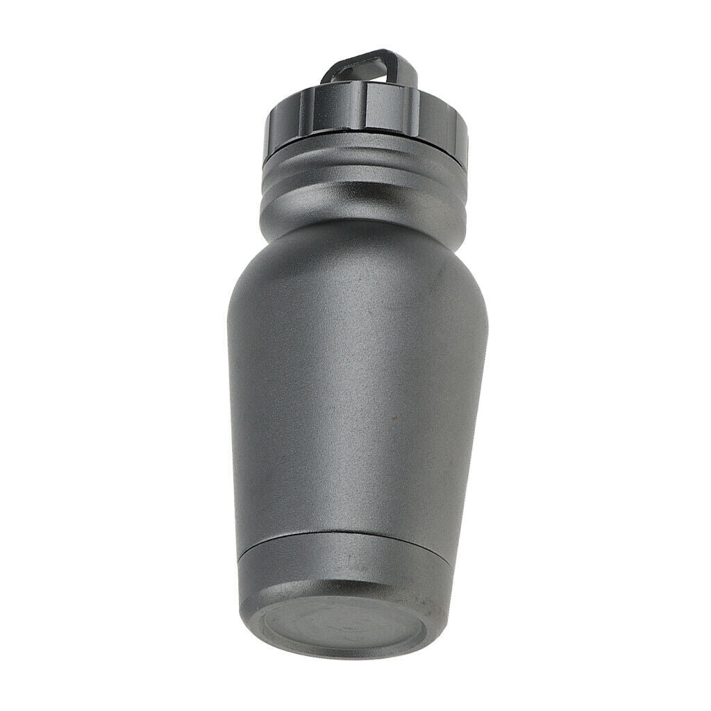 Outdoor Storage Container Case Pill Box Key Ring Carry Cash Capsule Gray