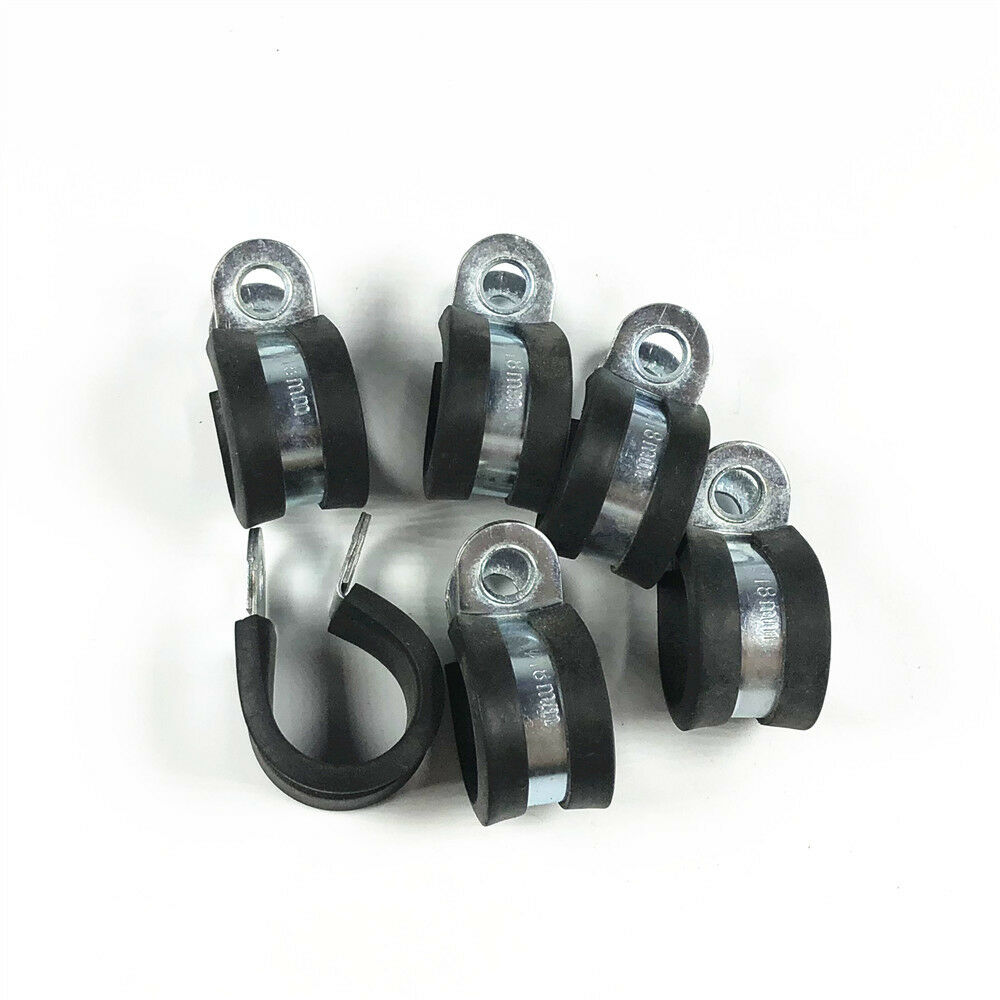Lot6 18mm 3/4" Zinc Plated Rubber Insulated Cushion Cable Wire Fuel Clamps Clips