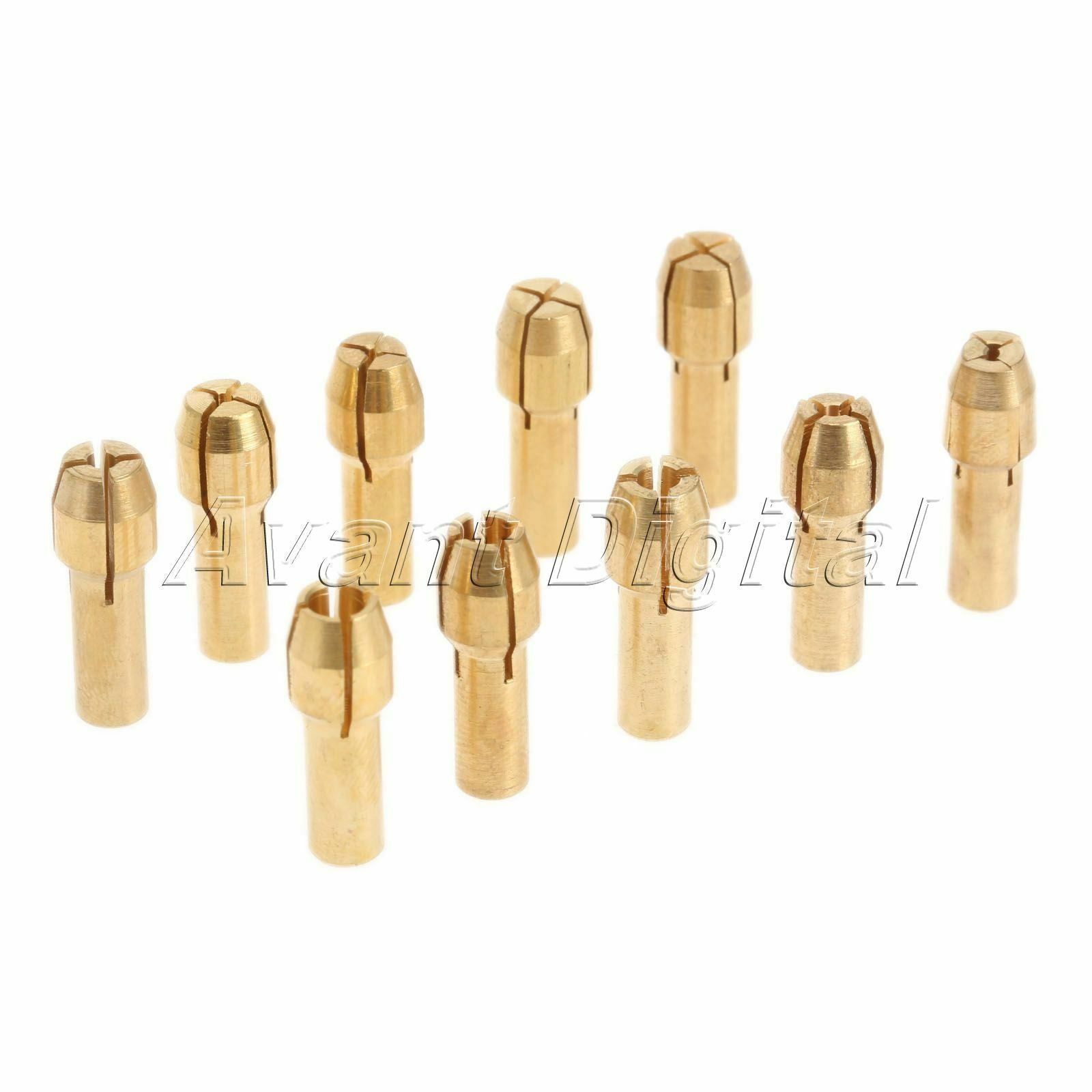 10Pcs Different Sizes Brass Collet Adapter Nut 0.5-3.2mm for Power Rotary Tools