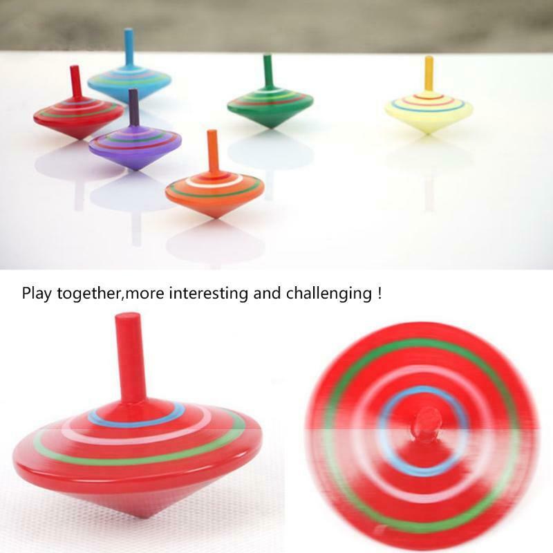3Pcs/Set Handmade Painted Wooden Spinning Tops Educational Toys Gift for Kids