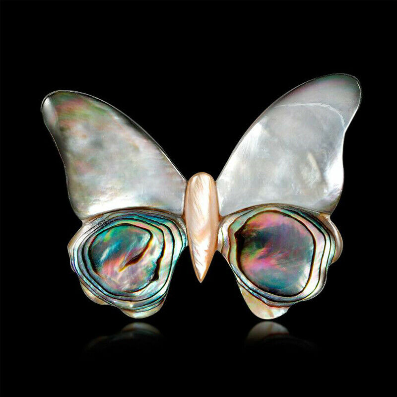 Retro Natural Abalone Shell Brooch Colorful Insect Pin Women Accessories .l8