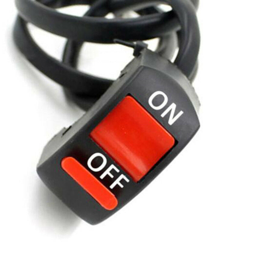 Motorcycle 7/8'' Handlebar Headlight Spot Light ON OFF Red Indicator Switch