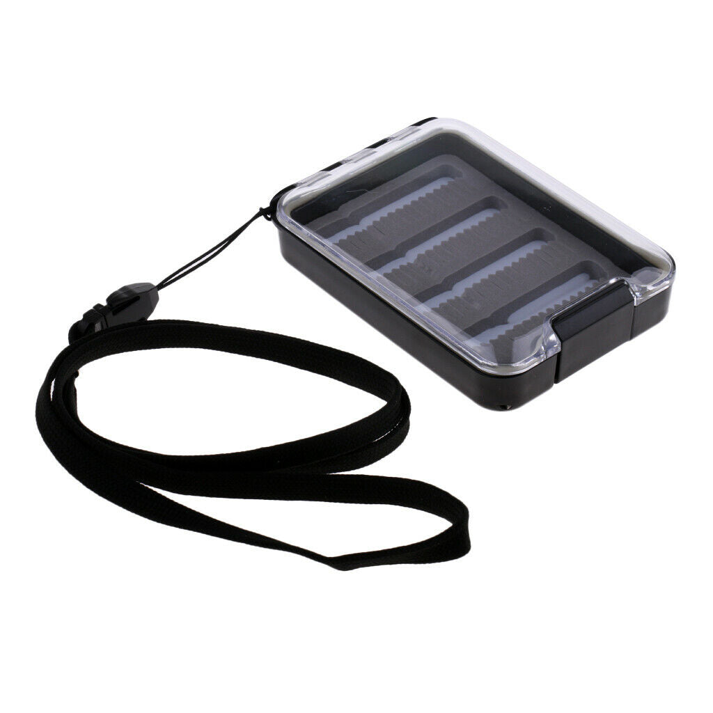 ABS Fly Fishing Box with Foam Insert Transparent Bait Hooks Box Flies Boxes