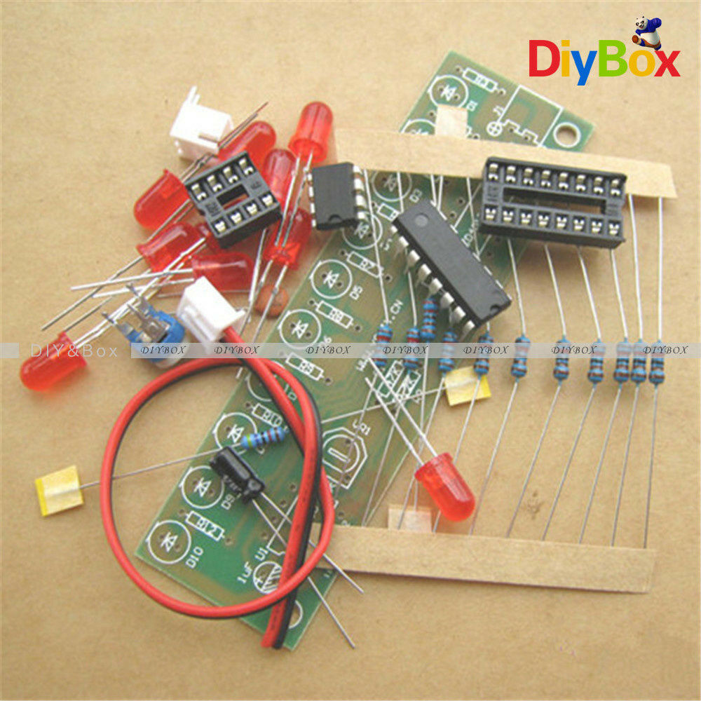 NE555 & CD4017 LED Light Chaser Sequencer Follower Scroller Module DIY Kit Red D