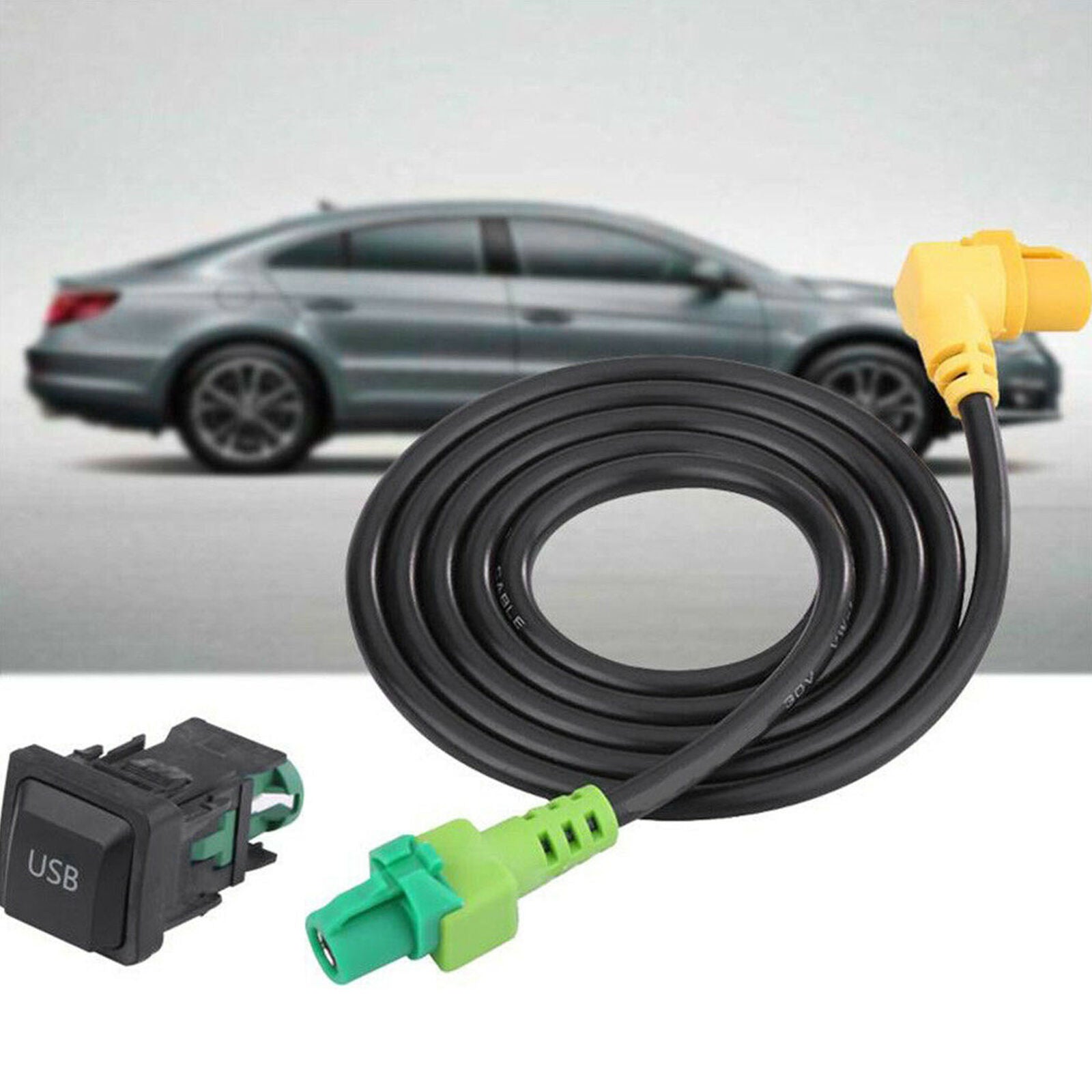 USB Car Switch Socket with Cable for RCD510 RCD310 VW Golf/GTI/R MK5 MK6 Jetta