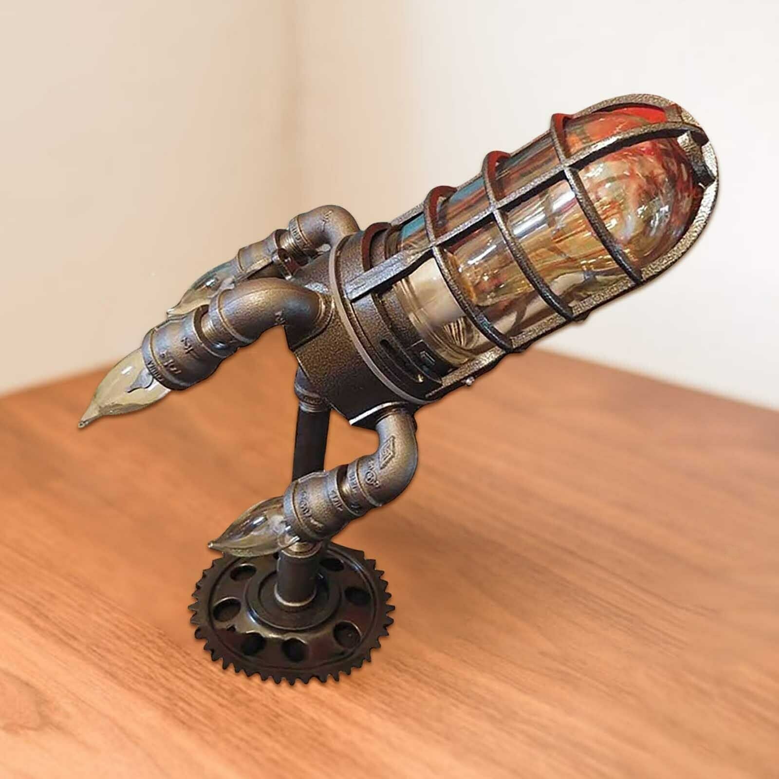 Creative Rocket Night Light Industrial LED Desk Lamp Living Room Ornament