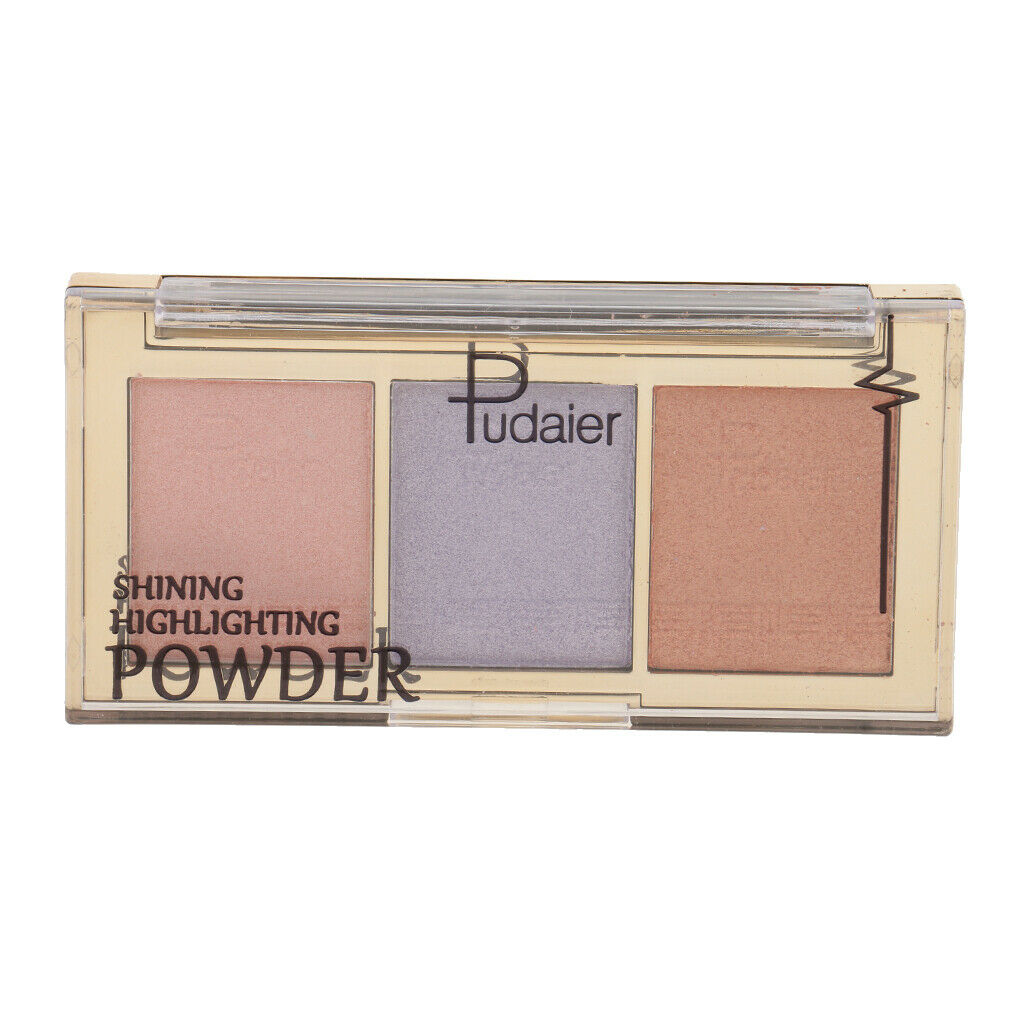 3Color Face Makeup Glow Shining Bronzer Highlighter Concealer Powder Palette 03#