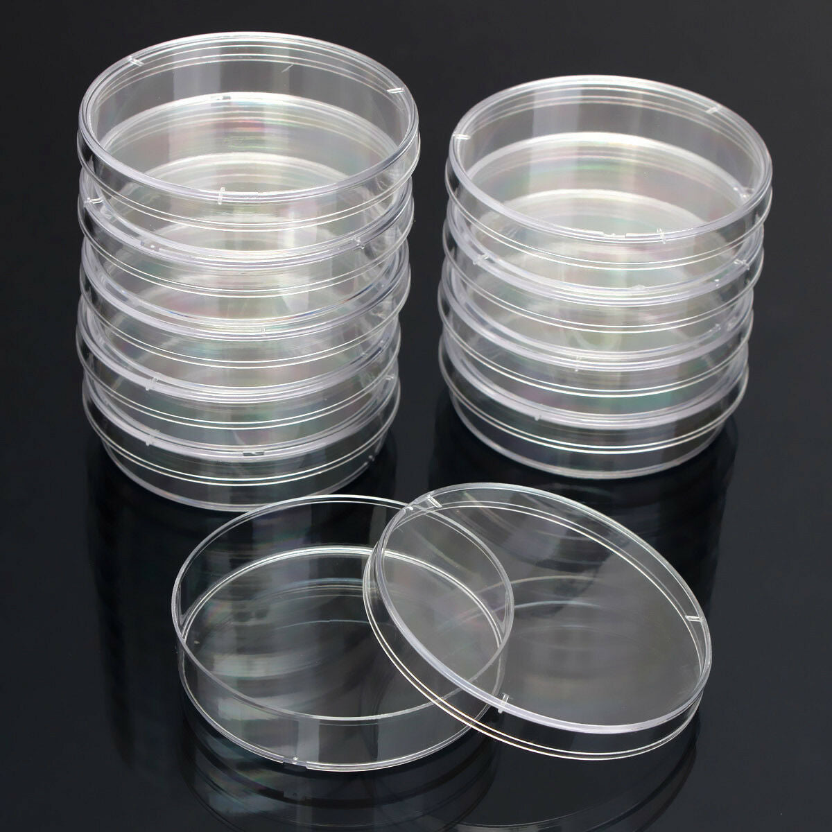 10pcs Transparent Sterile Petri Dishes 60 x 15 mm For Lab Plate Yeast