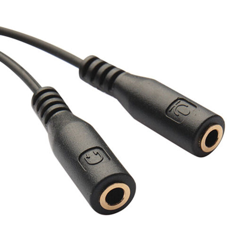 3.5mm Headphone Male to 2 Female Y Splitter Audio Mic Adapter Cable
