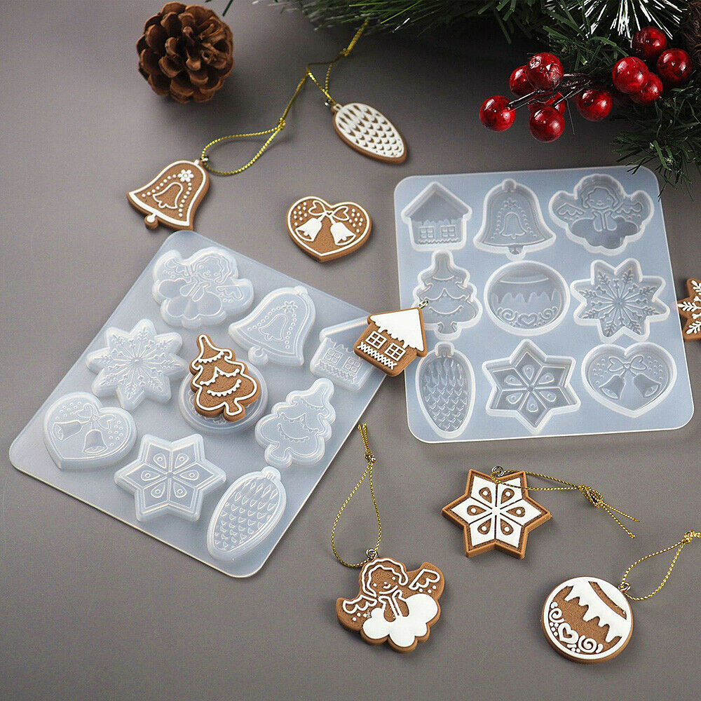 Christmas Pendant Keychain Silicone Mould Handwork Craft Epoxy Casting Mold DIY