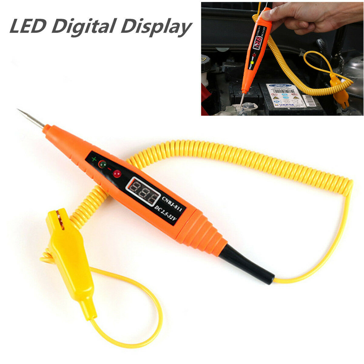 Car Digital Electric Voltage Tester Light Test Pen Automotive Test Probe Pencil