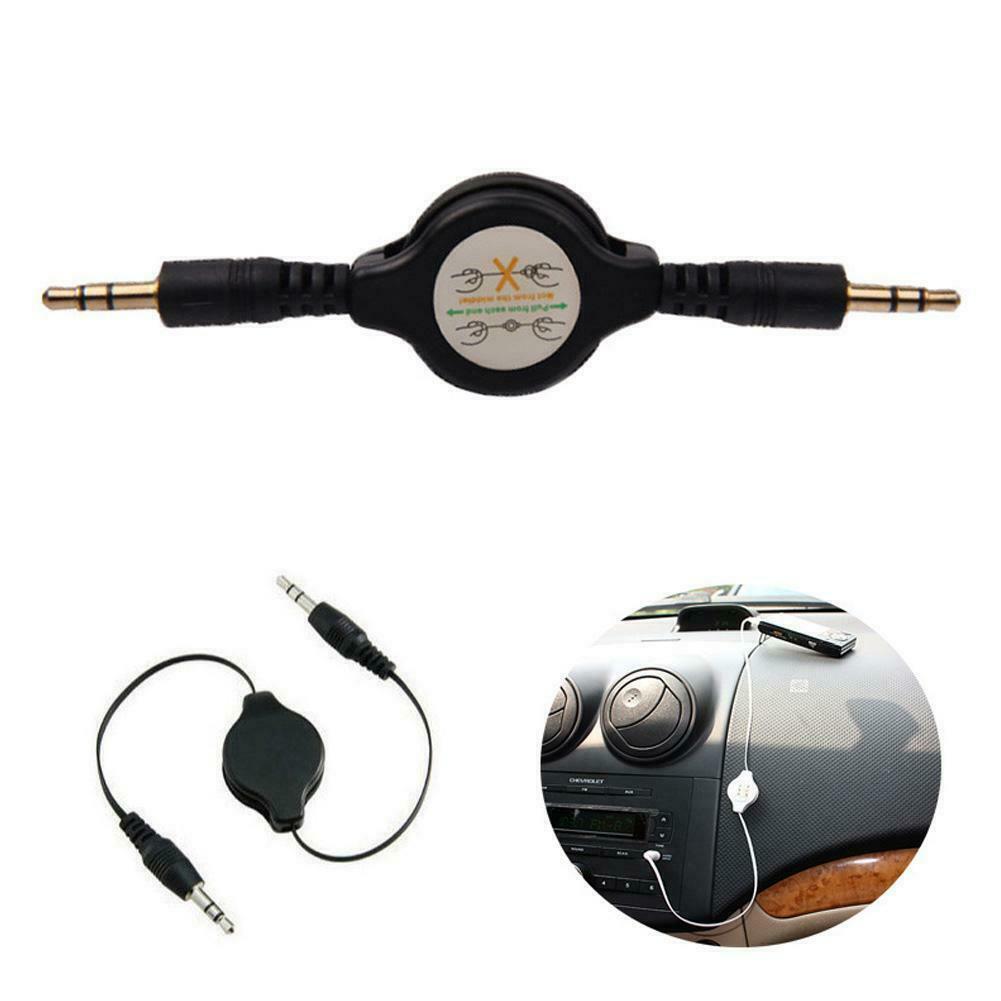 3.5mm Retractable Stereo Audios Male To Male Data Cables For Car Headphones