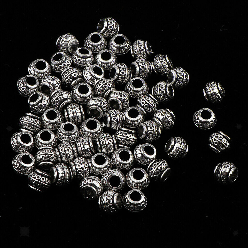 60 Pcs Round Spacer Beads Metal Beads Spacer Beads Jewelry Accessories
