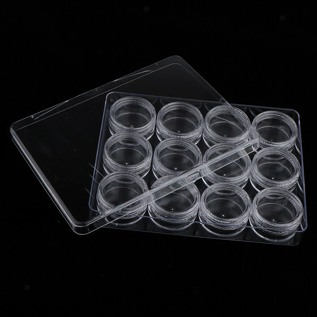 12 Compartments Clear Plastic Fishing Tackle Box Hooks Bait Storage Case