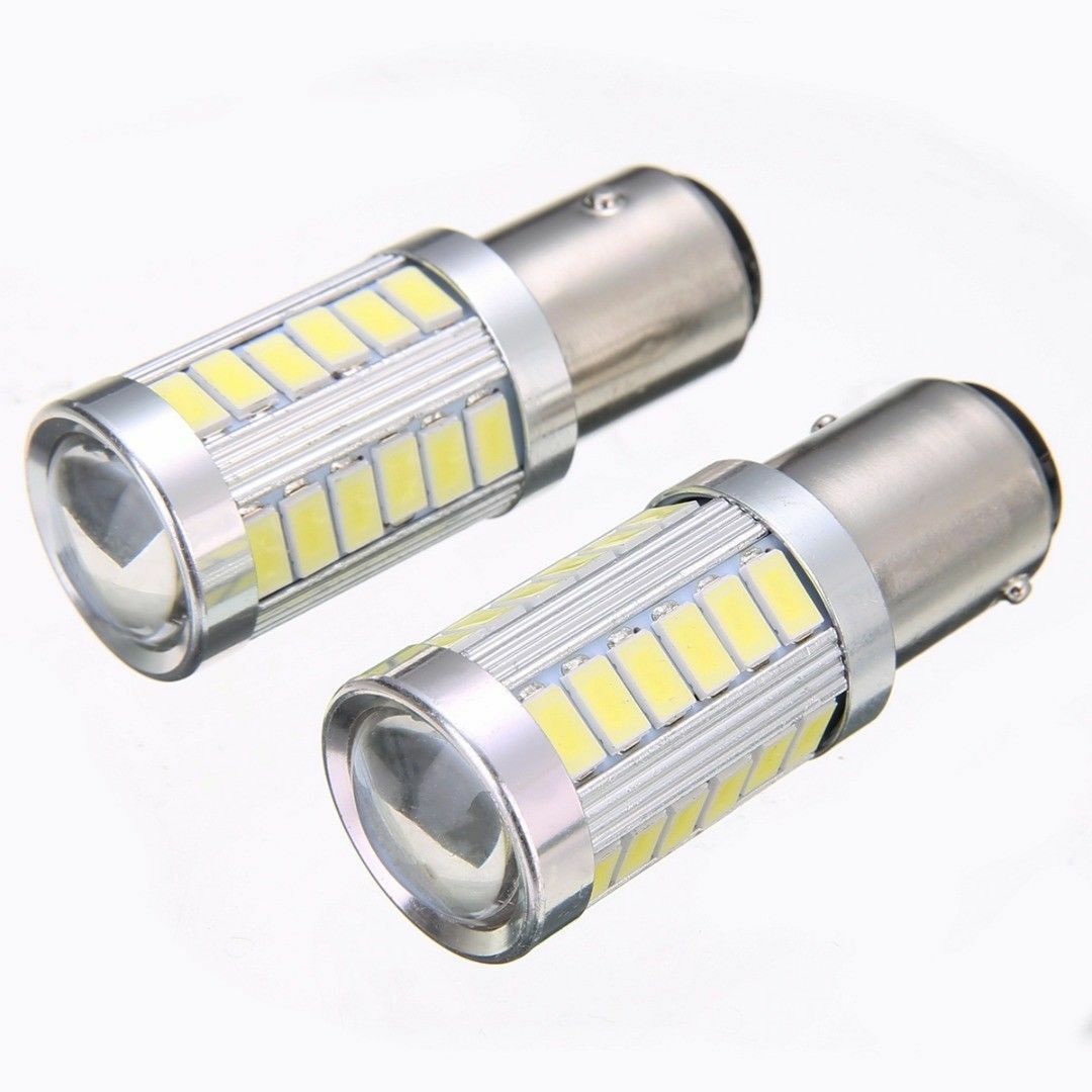 2x 12V BA15D P21W 1157 33SMD LED Car Backup Reverse Head Light CANBUS Bulb Lamp