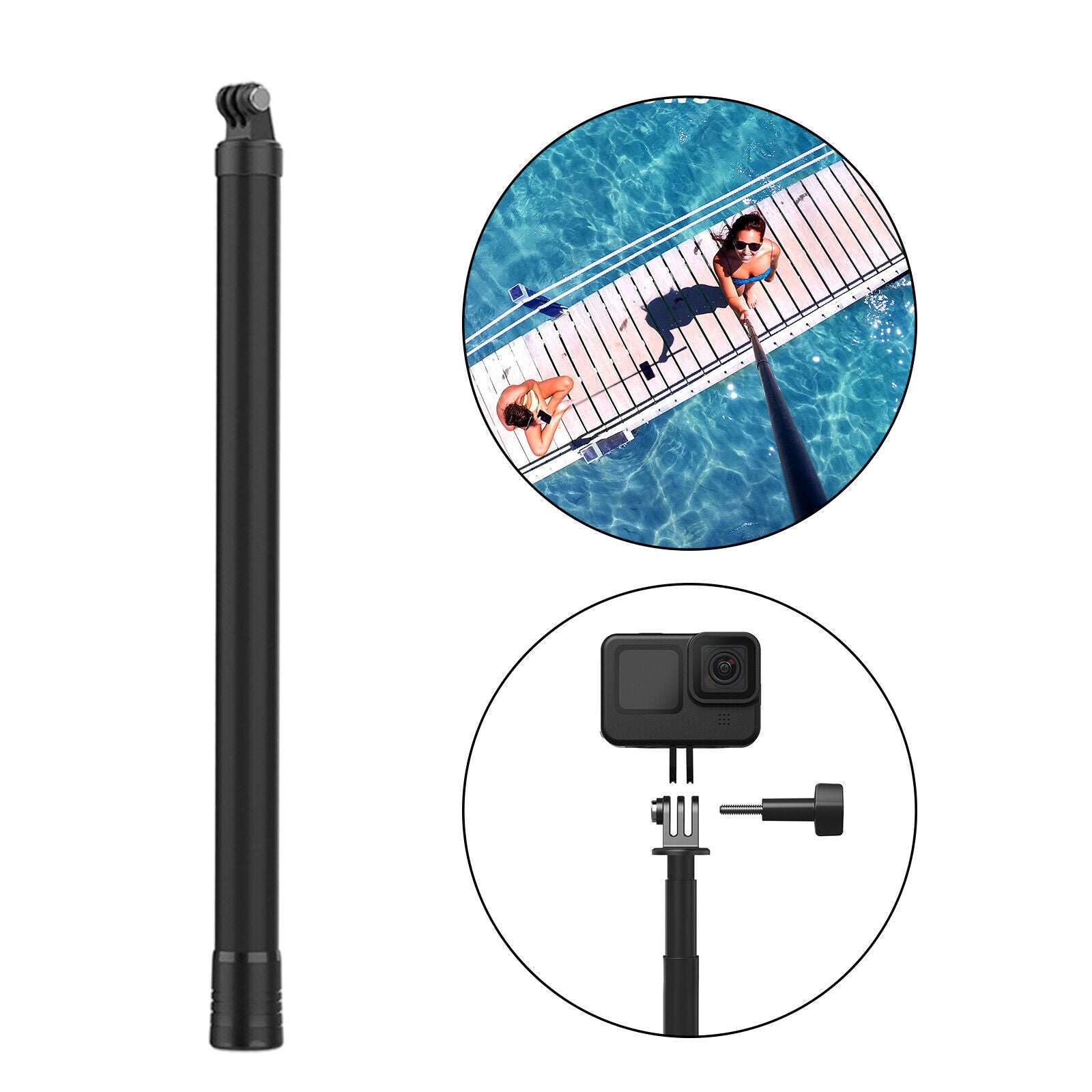 Extendable Carbon Fiber Monopod Handheld Selfie Stick Adjustable for GoPro