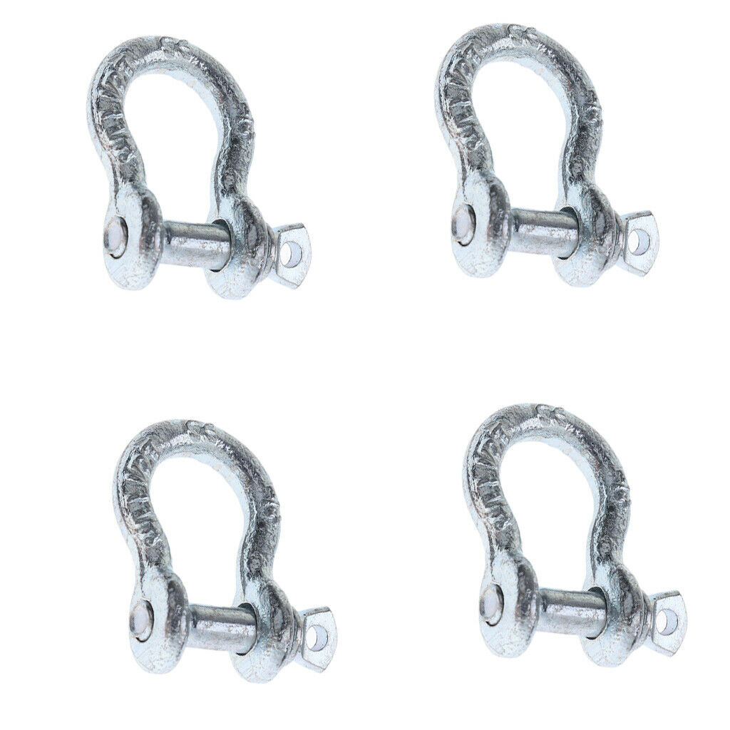 4 Pieces Marine Boat Chain Rigging Bow Shackle Captive Pin 6mm for 0.5ton