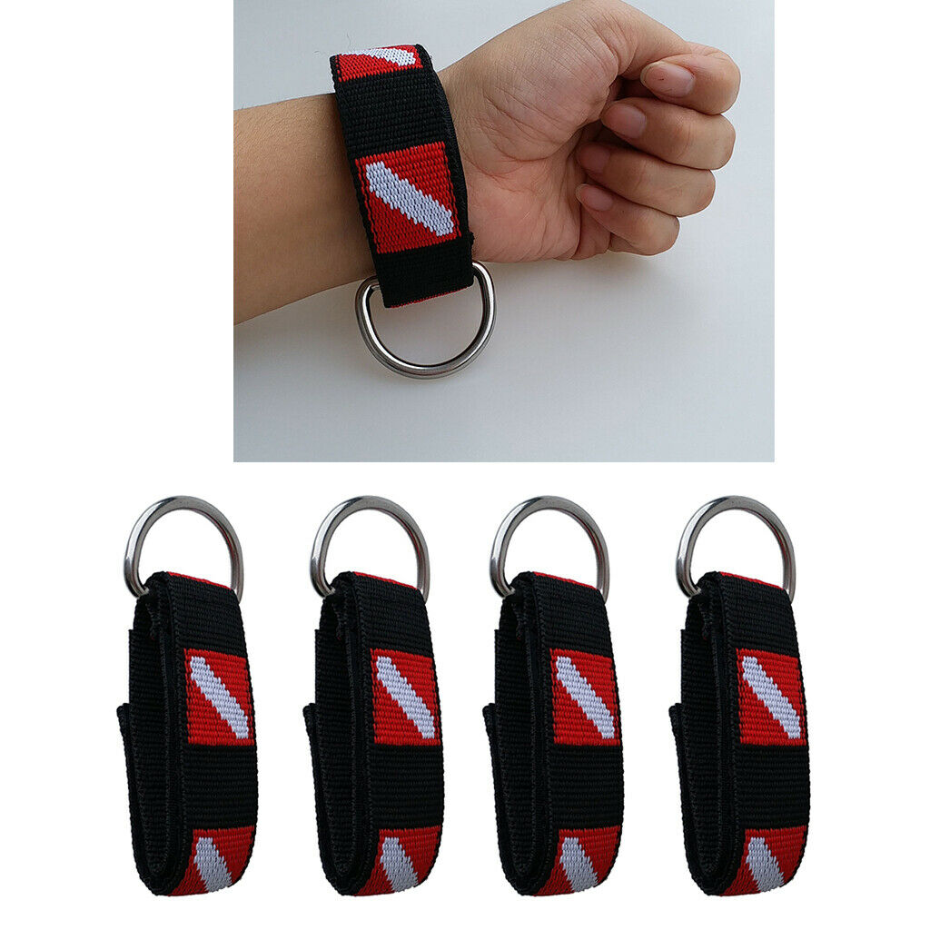 4pcs Dive Belt Wrist Hand Lanyard with D-Ring