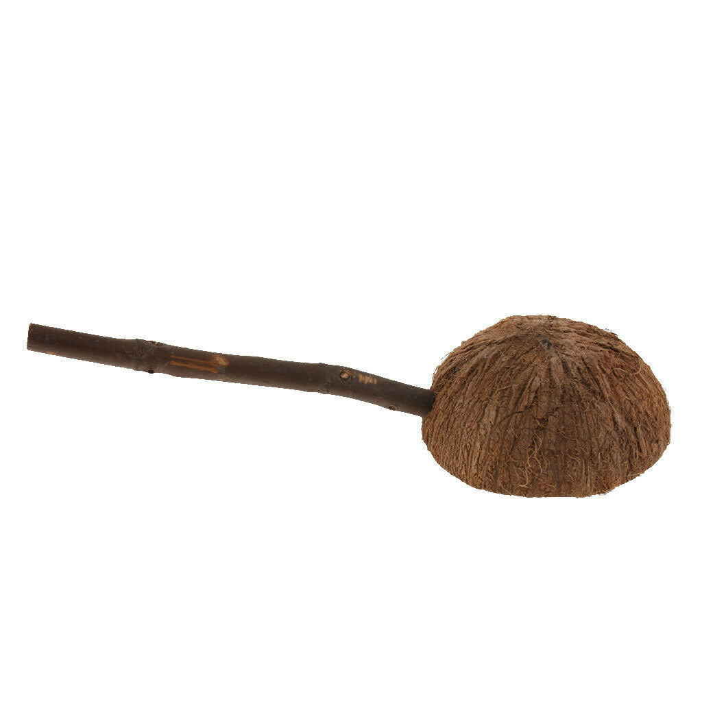 Bird Chew Perch Stand Stick with Coconut Shell Bowl Hamster Rat Feeding