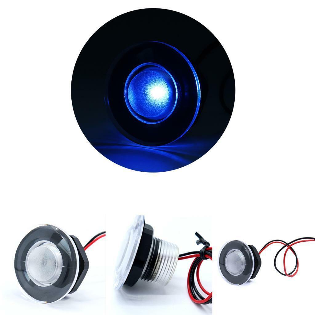 4 Pieces Car Marine Boat Yacht Blue LED Deck Step Stair Lights 12V