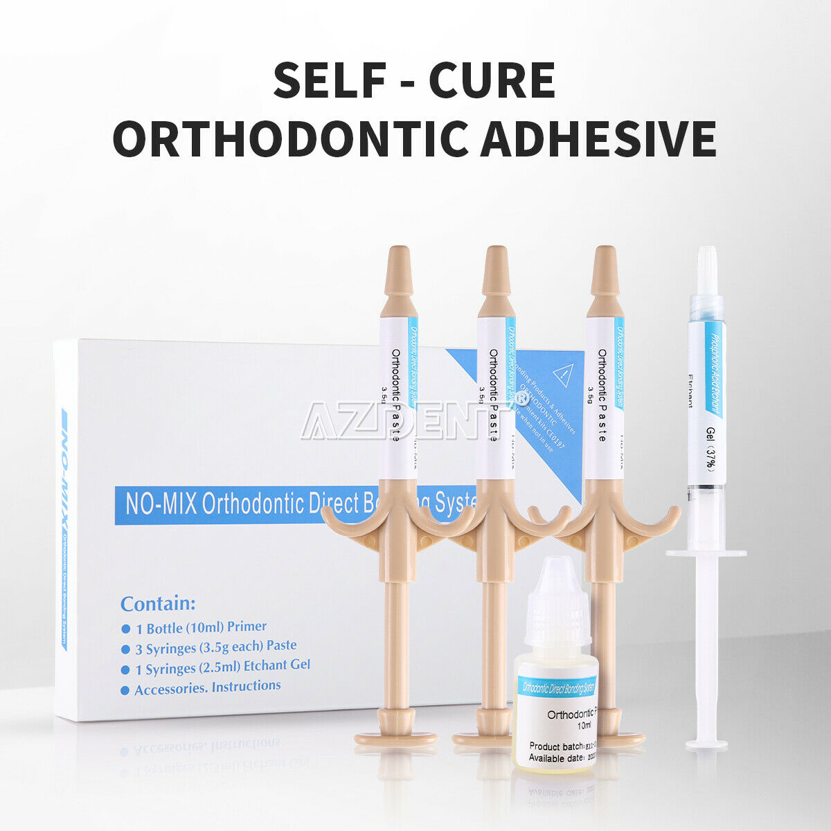 Dental Orthodontic Direct Paste Syringe Bracket Self -Cure Adhesive Bonding Kit