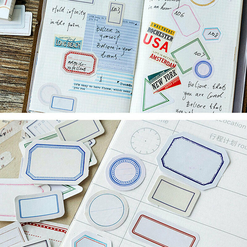 46pcs/pack Retro Blank Labels With Decorative Border Diy Decorative StickerS DF