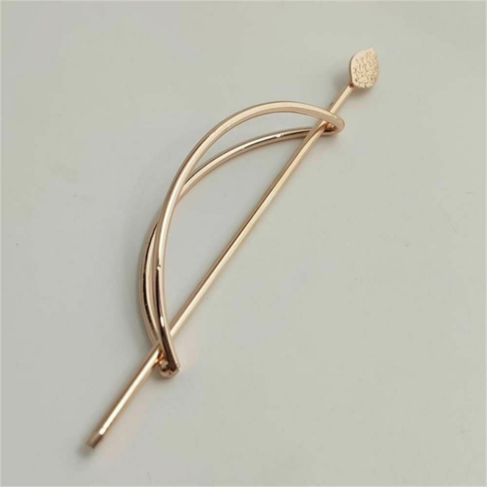 Simple Oval Leaves Hair Clip Hollowing Out Hair Accessories Metal Hairpin