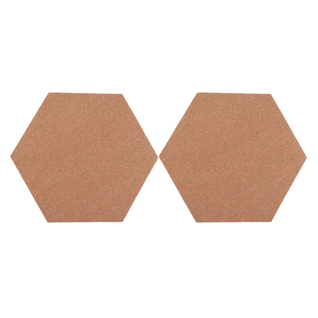 2x Hexagon Cork Sheet Cork board Self Stick for Bulletin Board Photo Wall