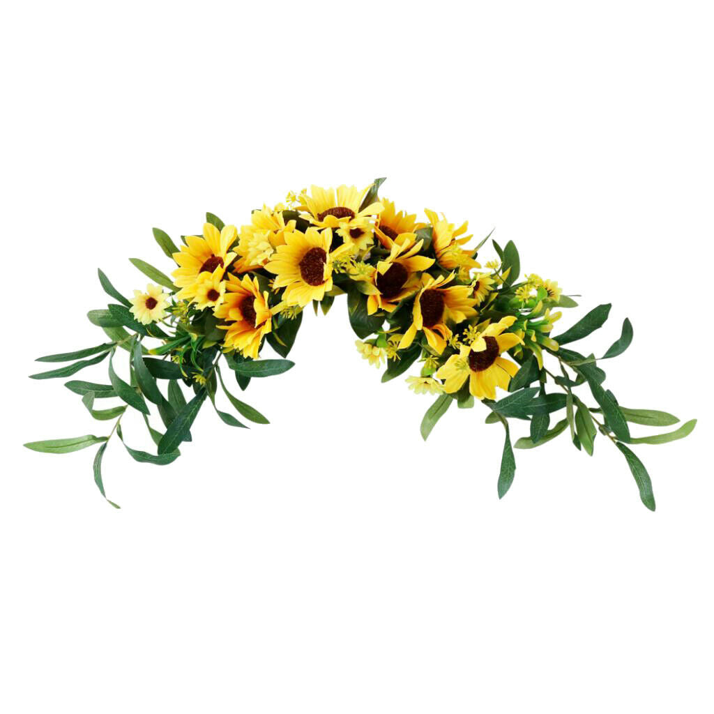 Wreath for Front Door - 23 Inches Artificial Sun Flower Greenery