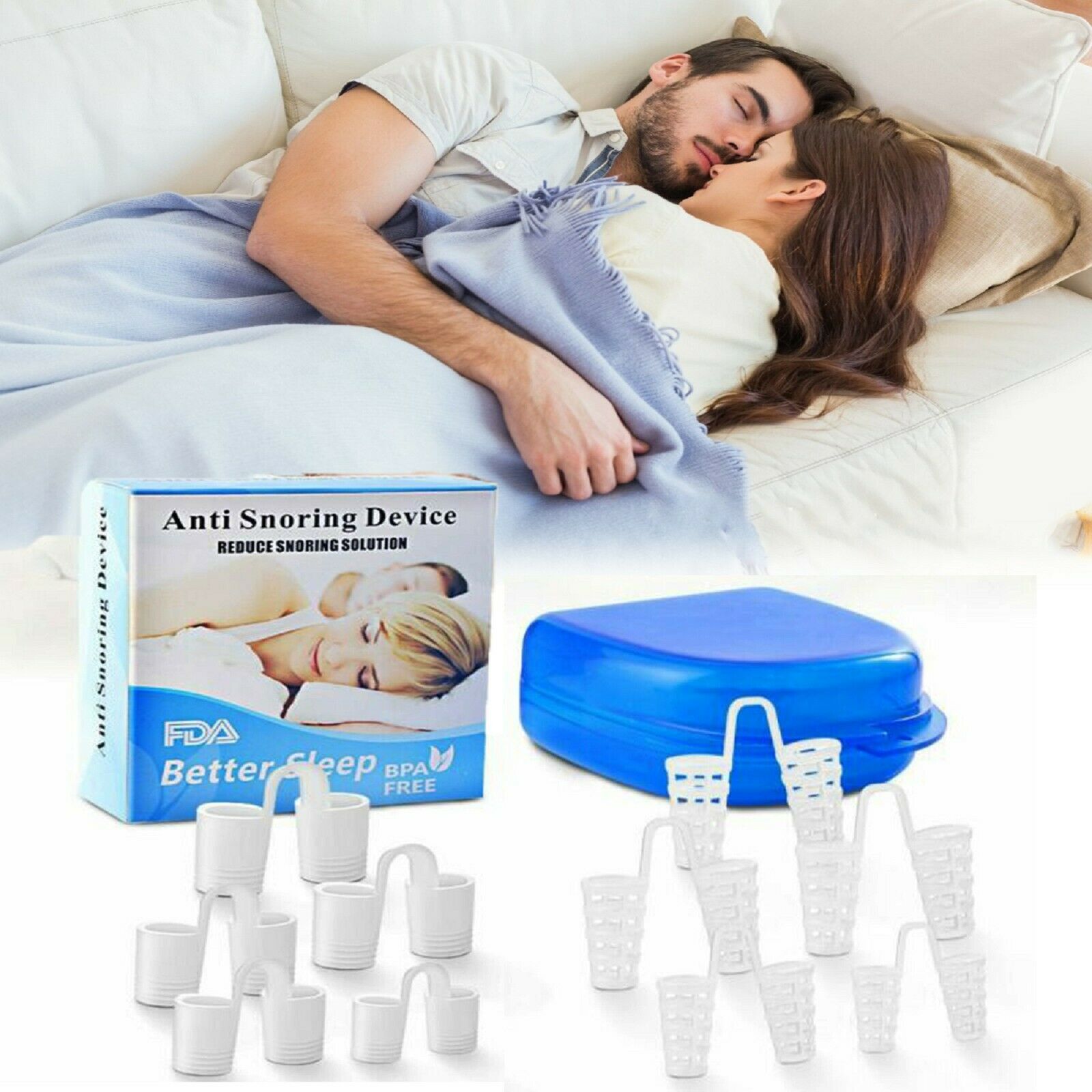10PC Soft Nasal Dilators Nose Clip Vent Breathing Stoper Anti Snoring Apnea Aid