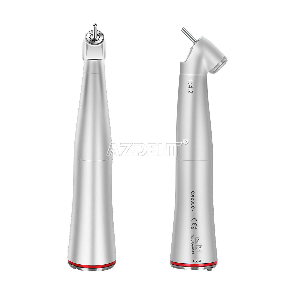 Dental Fiber Optic 1:4.2 increasing 45 °Push ButtonContra Angle handpiece NEW