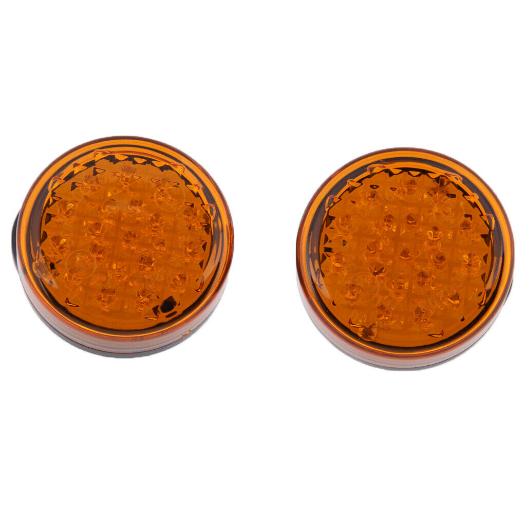 Pair Waterproof Motorcycle 20 LED Round Lamp Turn Signal Light 5W Orange