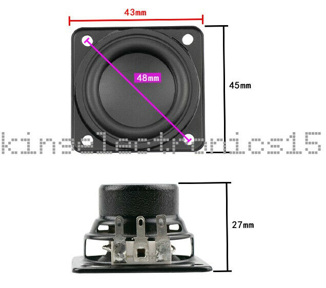 2PCS 1.75 inch 4Ohm 6W Neodymium Full Range Portable Bluetooth Speaker
